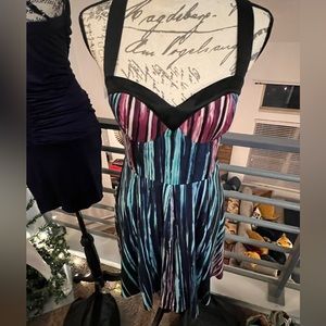 bebe multi color cocktail dress size M